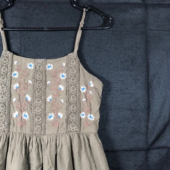 Patrons Of Peace Womens Dress Forest Green Floral Lined Sleeveless Small - Picture 5 of 13